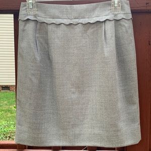 J Crew 97% Wool Grey Lined Skirt, 00, NWT